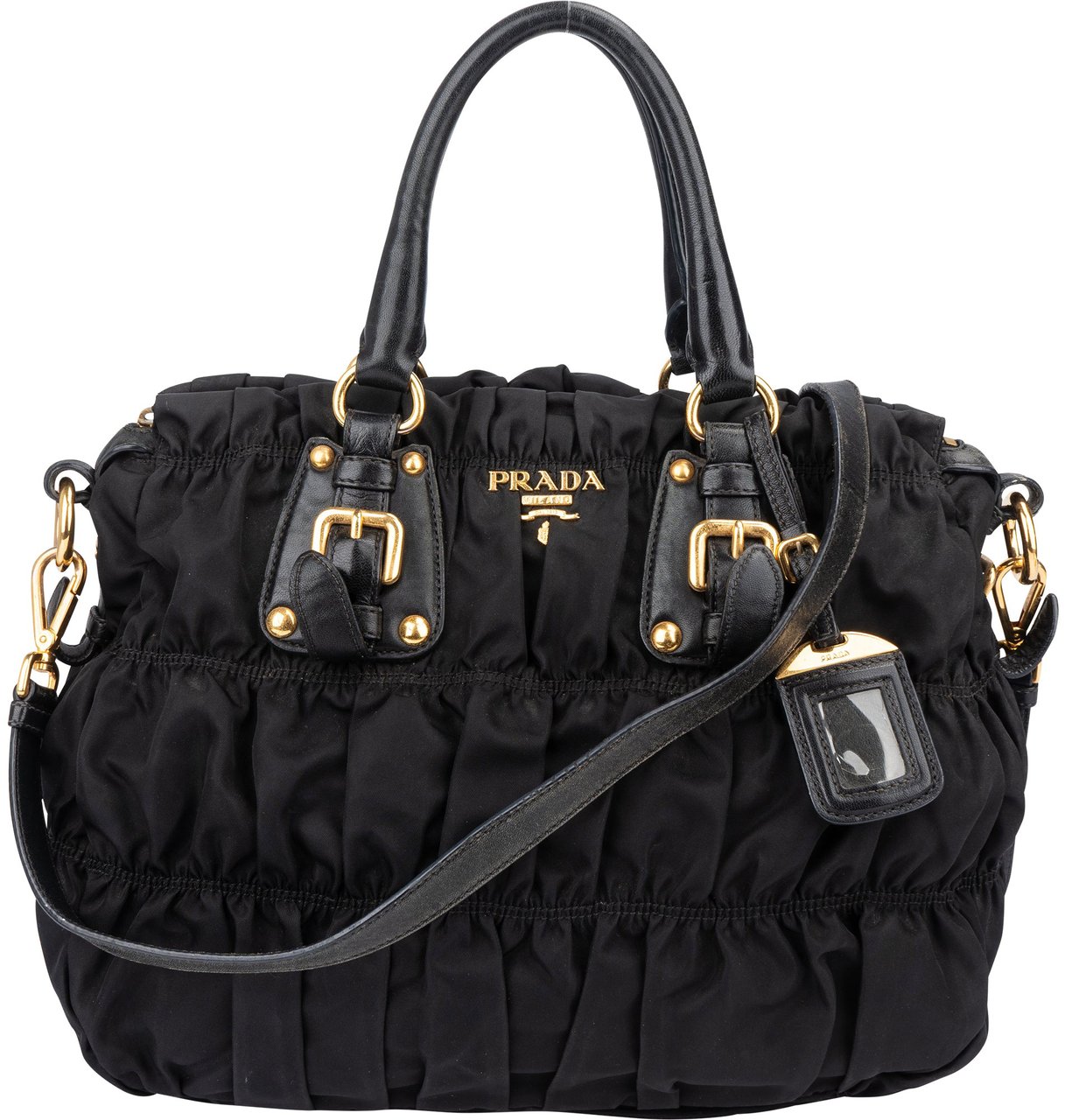 Prada Prada Quilted Nylon City Handbag Zwart