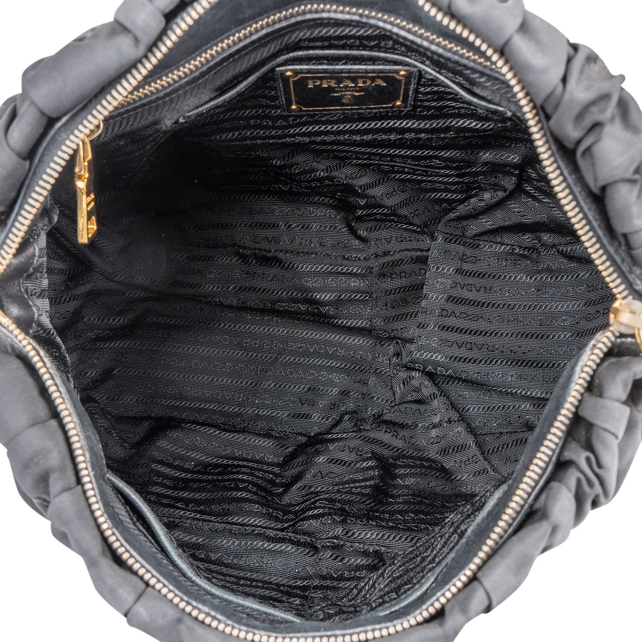 Prada Prada Quilted Nylon City Handbag Zwart