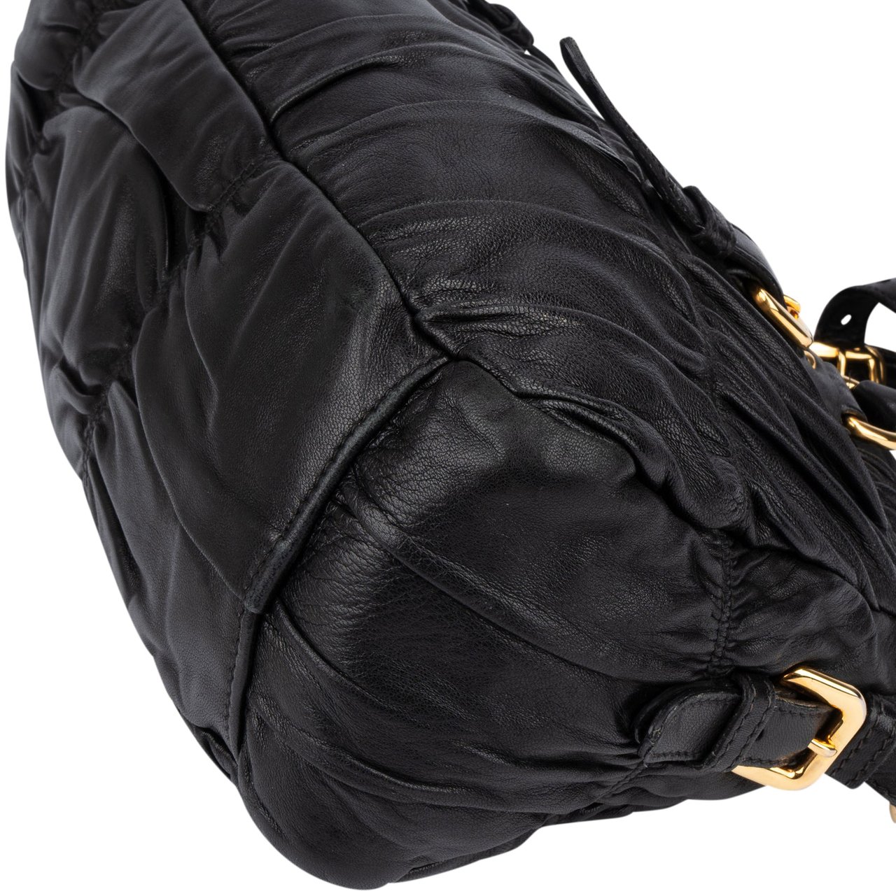 Prada Prada Quilted Leather City Handbag Zwart