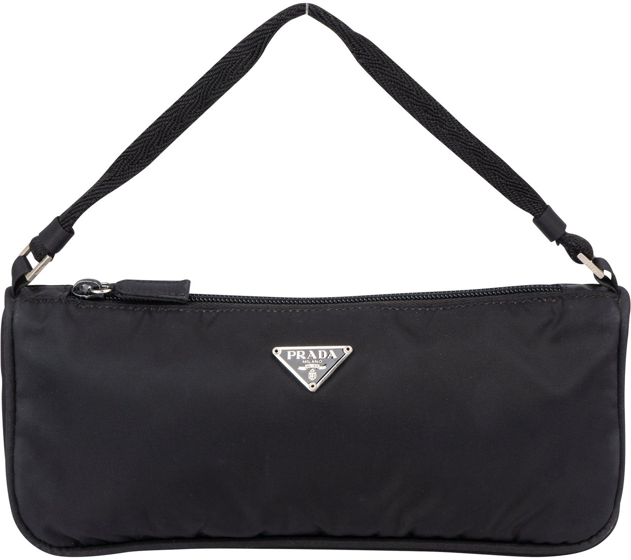 Prada Prada Black Nylon Triangle Handbag Zwart