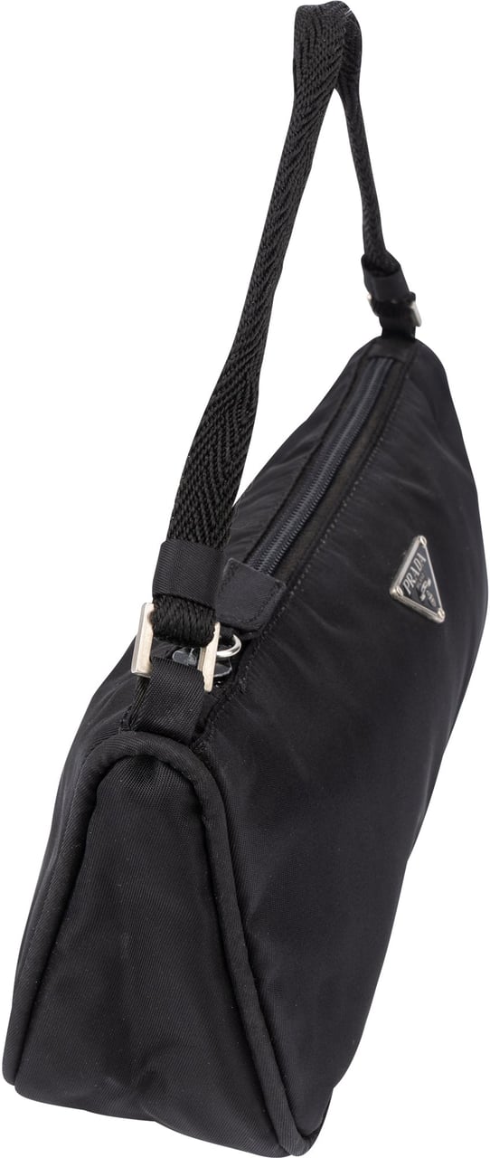 Prada Prada Black Nylon Triangle Handbag Zwart