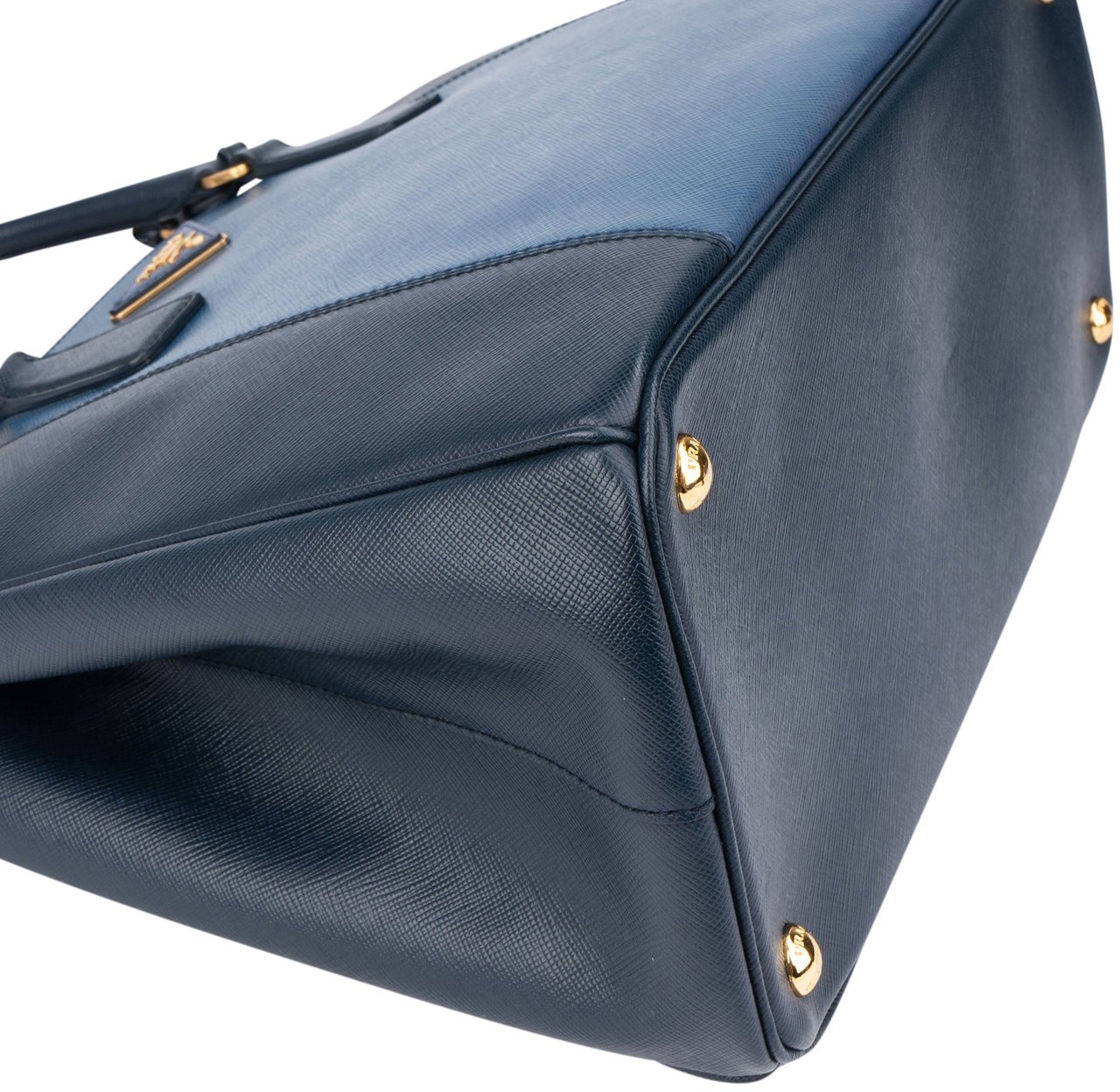 Prada Prada Bicolor Saffiano Leather Galleria Handbag Blauw