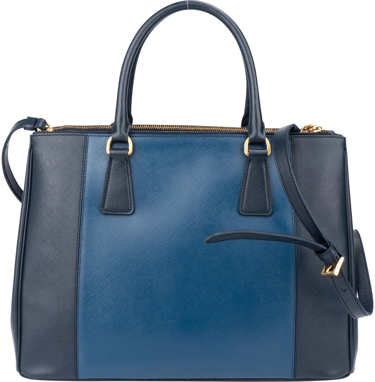 Prada Prada Bicolor Saffiano Leather Galleria Handbag Blauw