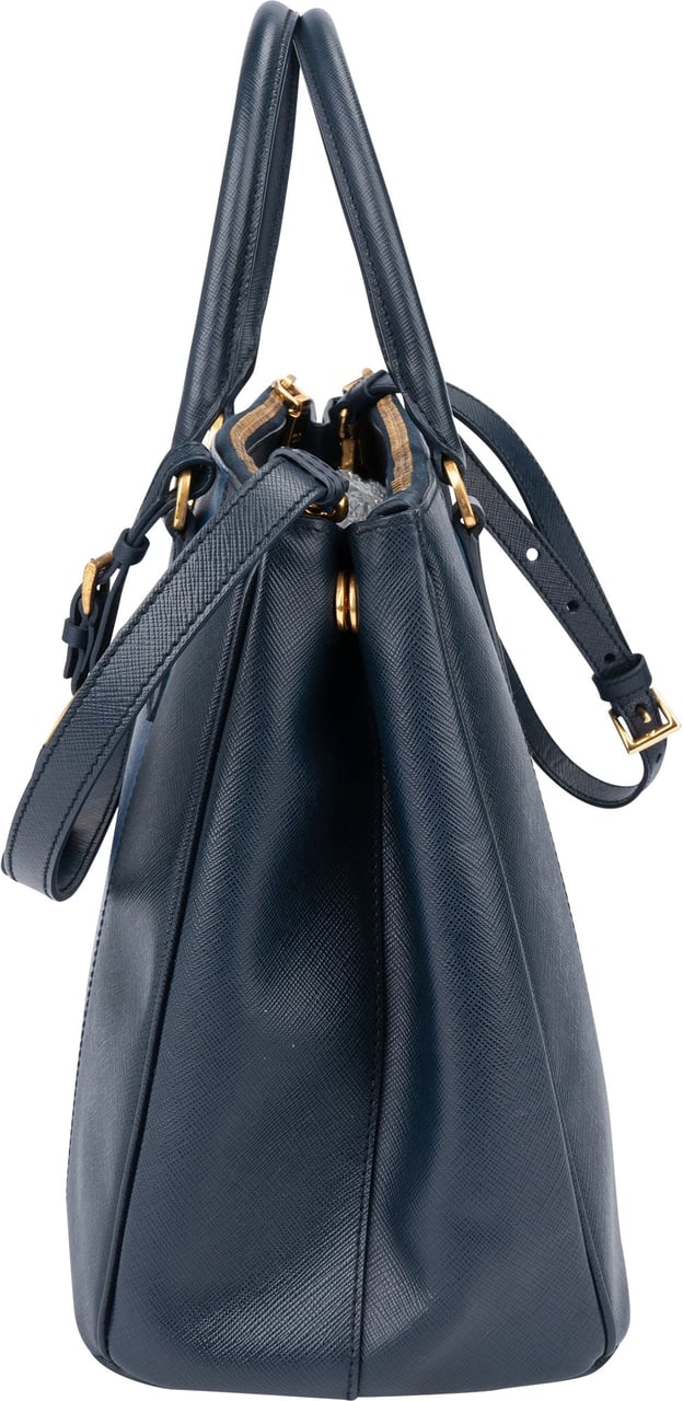 Prada Prada Bicolor Saffiano Leather Galleria Handbag Blauw