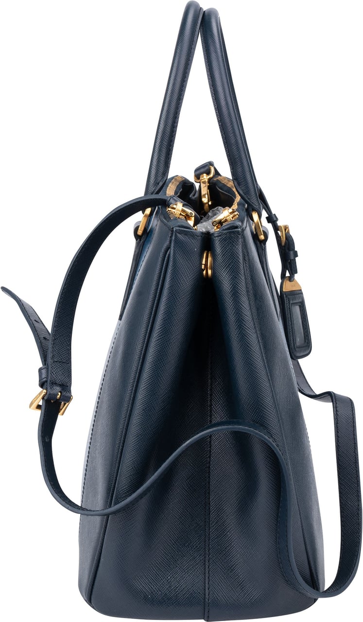 Prada Prada Bicolor Saffiano Leather Galleria Handbag Blauw