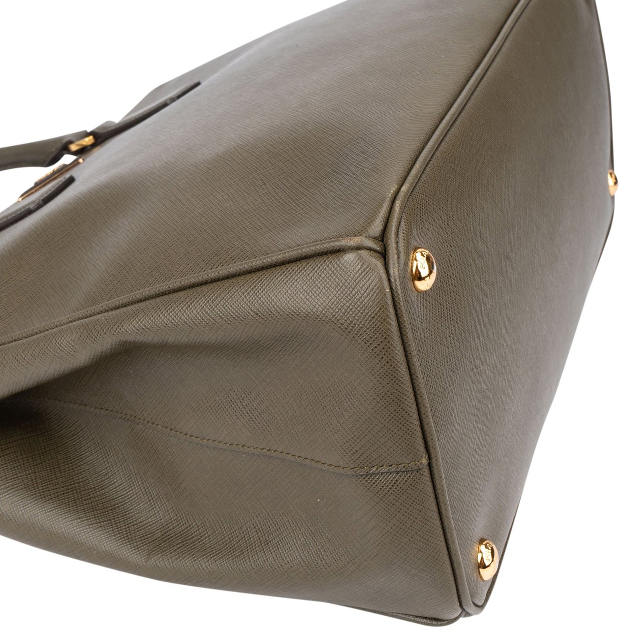 Prada Prada Green Saffiano Leather Galleria Handbag Groen