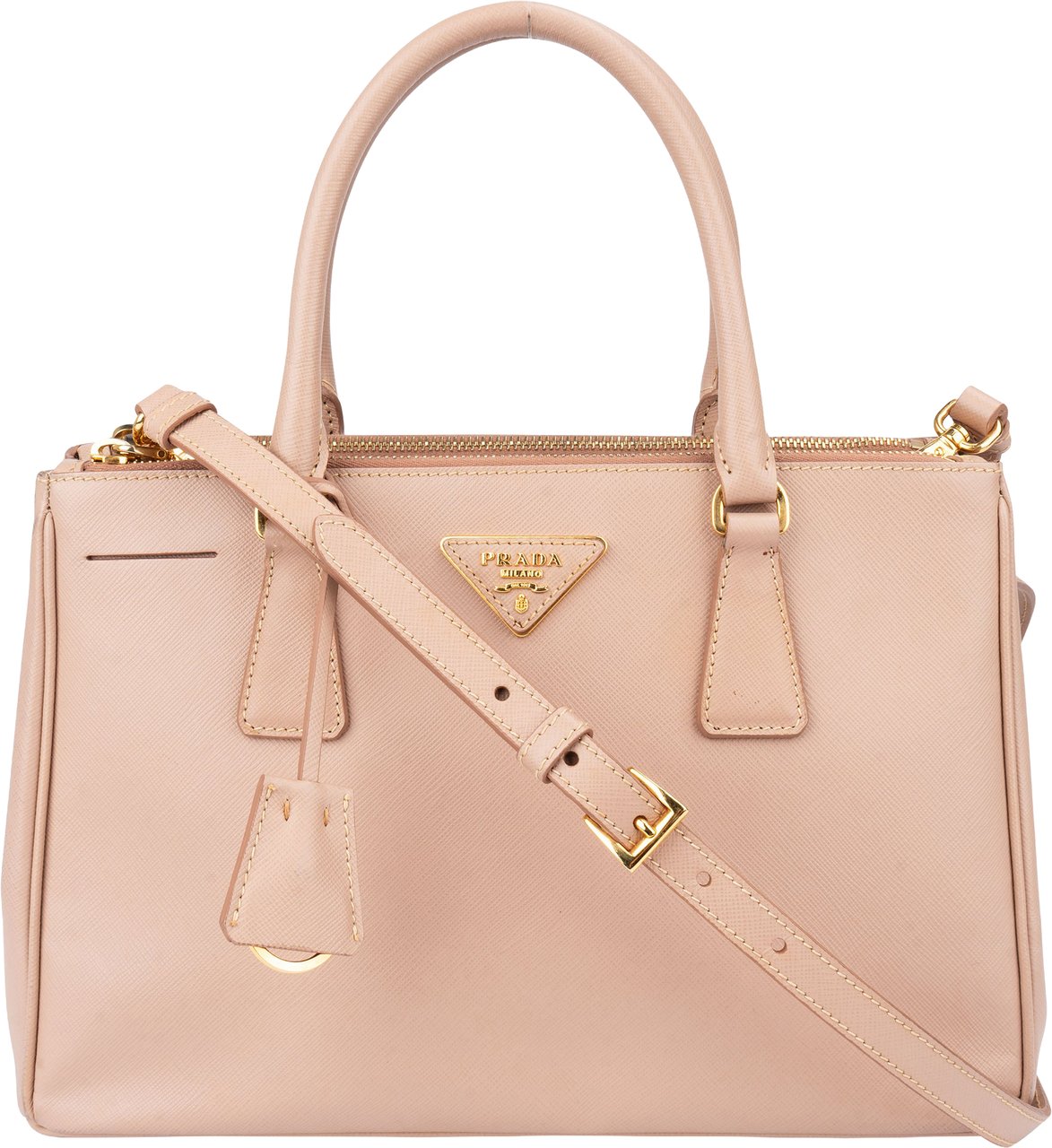 Prada Rose Saffiano Leather Galleria Handbag Roze
