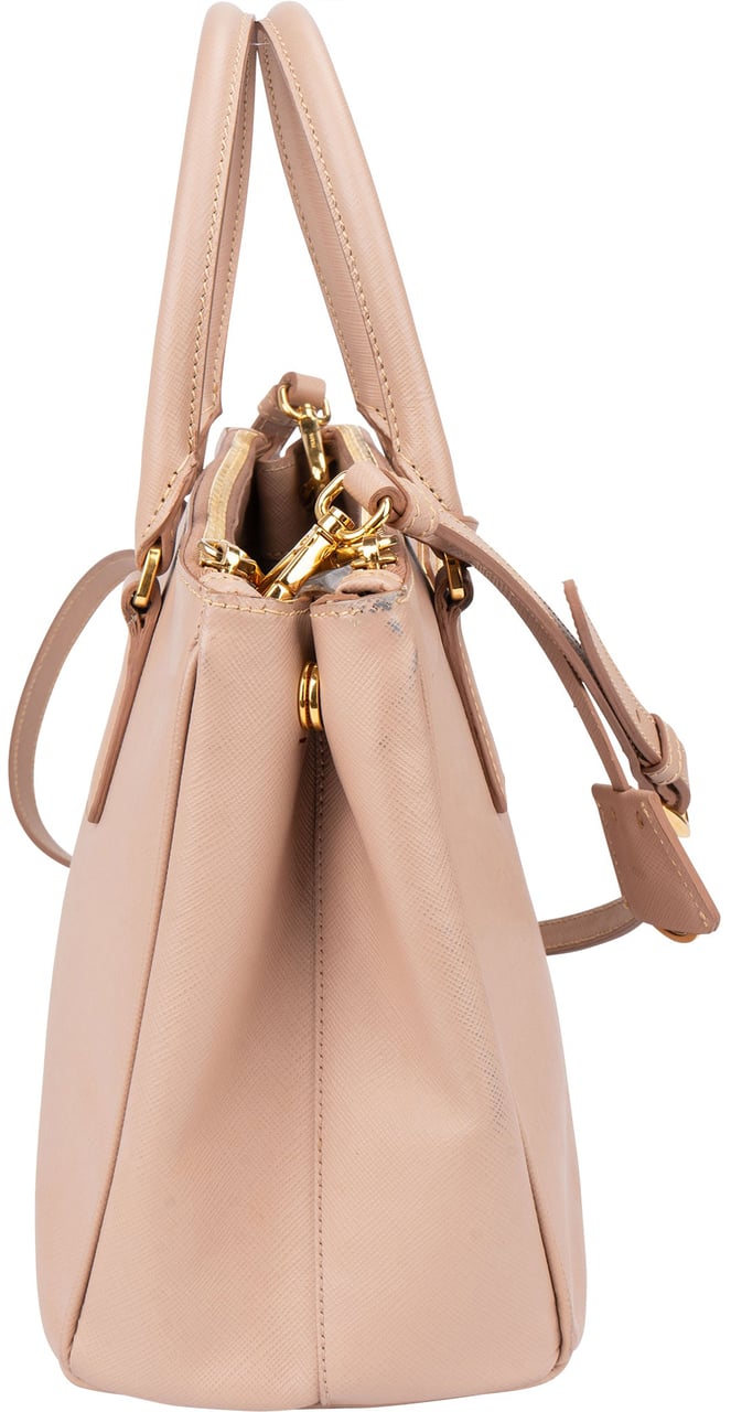 Prada Prada Rose Saffiano Leather Galleria Handbag Rood