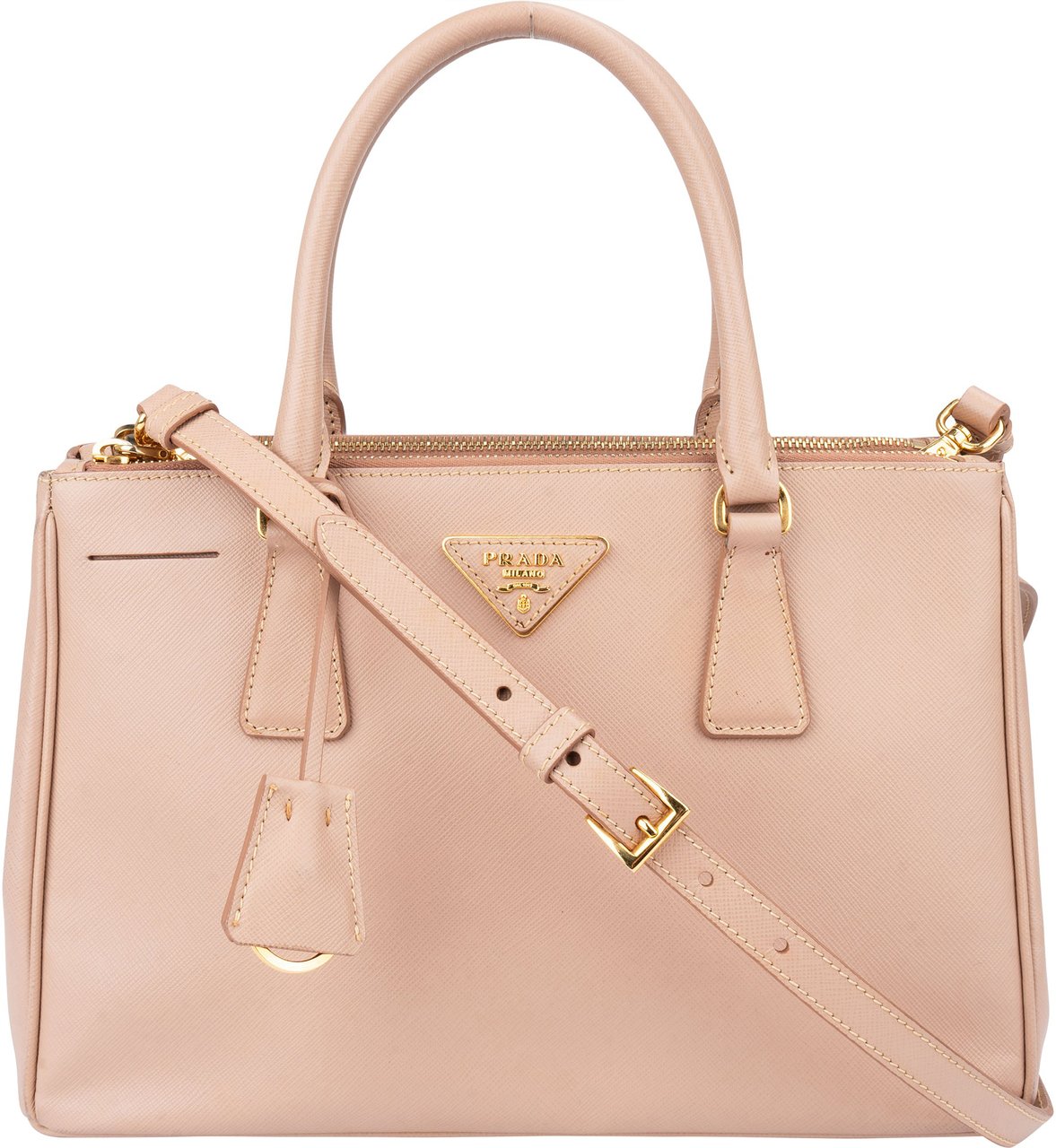 Prada Prada Rose Saffiano Leather Galleria Handbag Rood