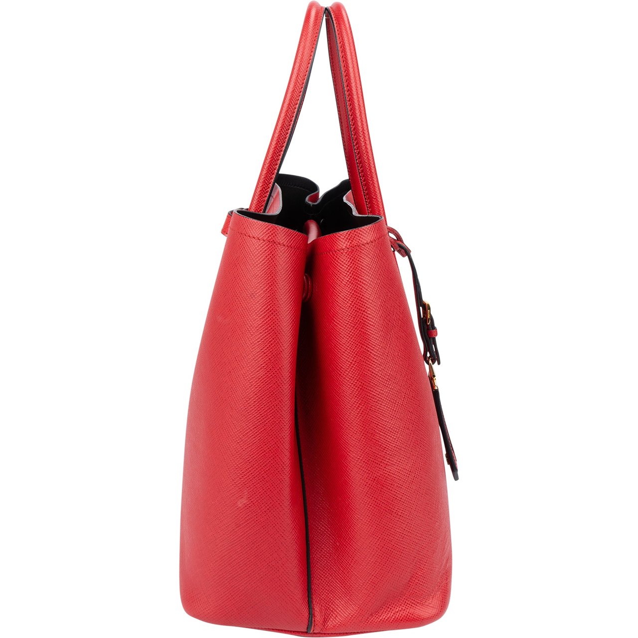 Prada Prada Red Saffiano Leder Double Handbag Rood