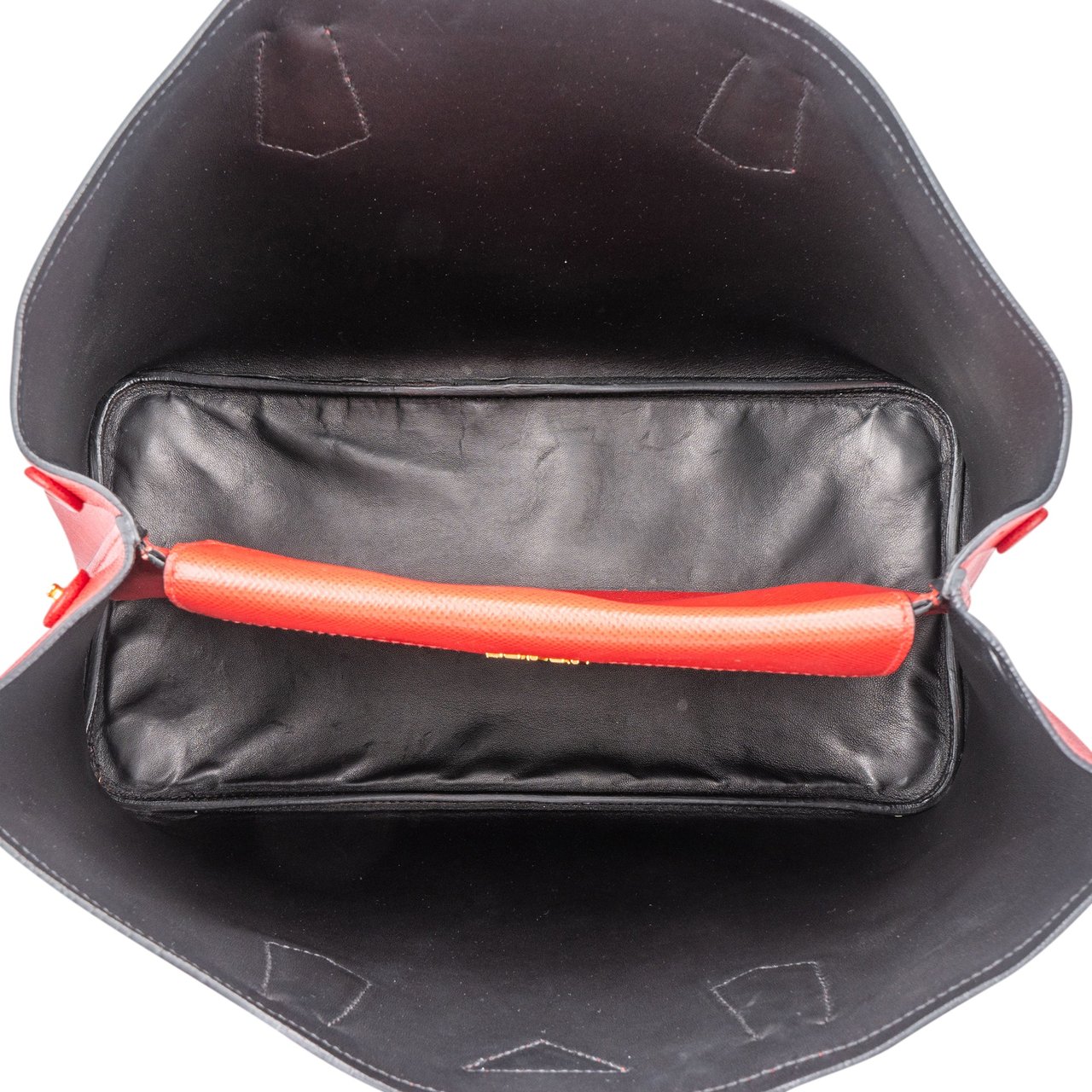 Prada Prada Red Saffiano Leder Double Handbag Rood