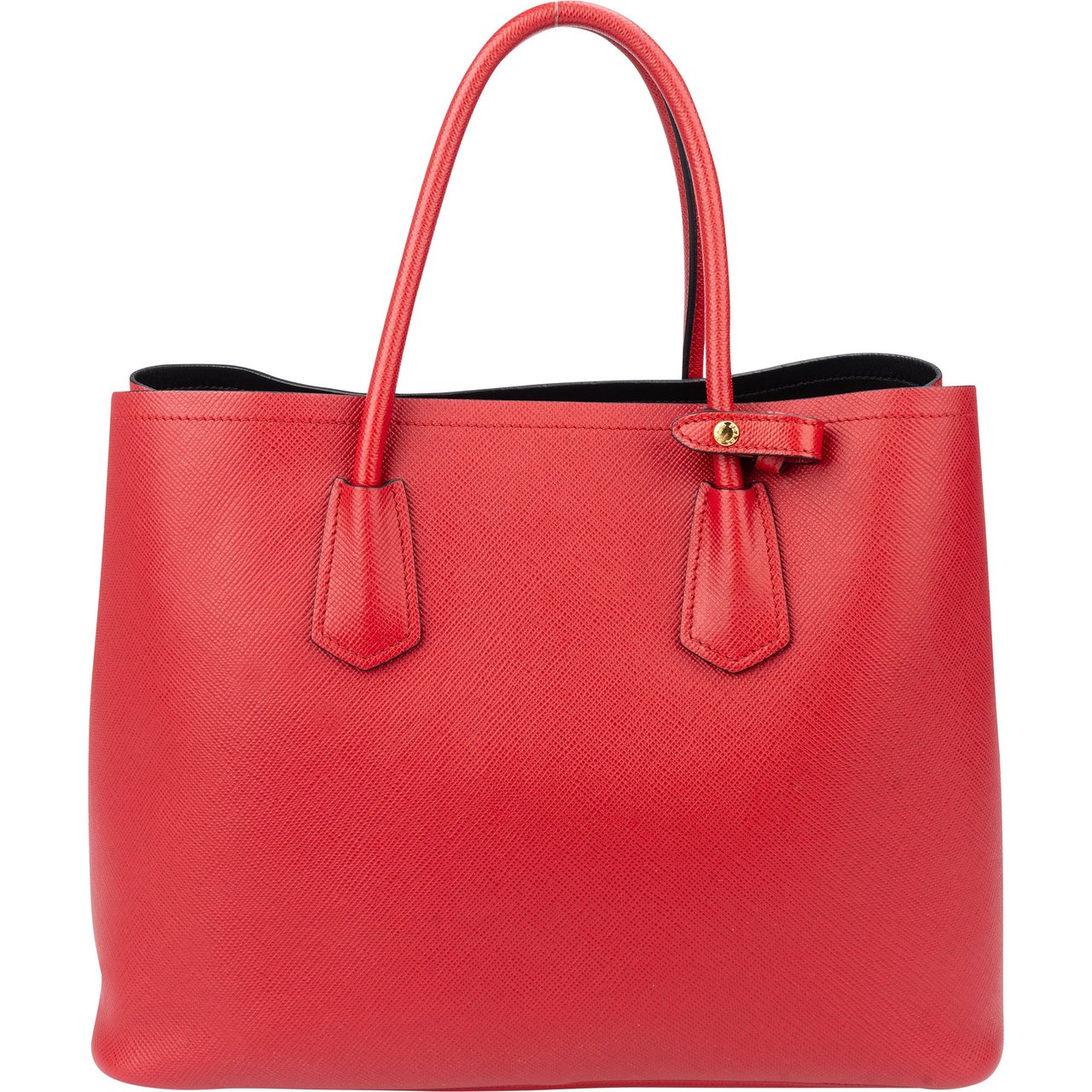 Prada Prada Red Saffiano Leder Double Handbag Rood