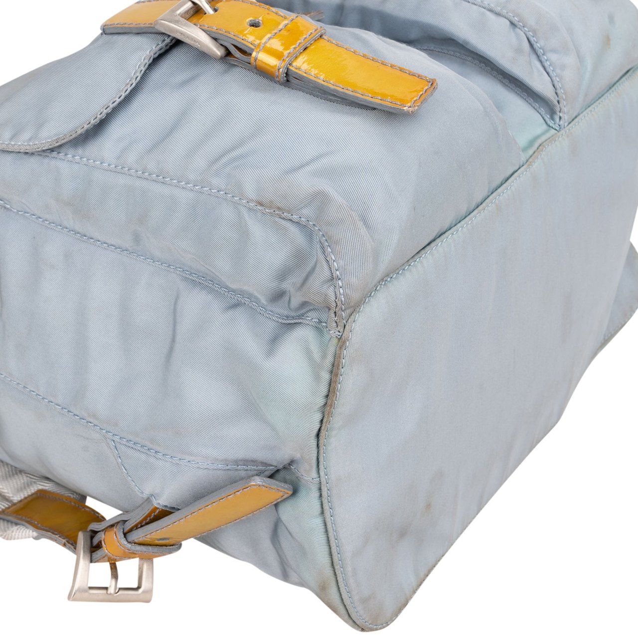 Prada Blue Nylon Triangle Backpack Blauw