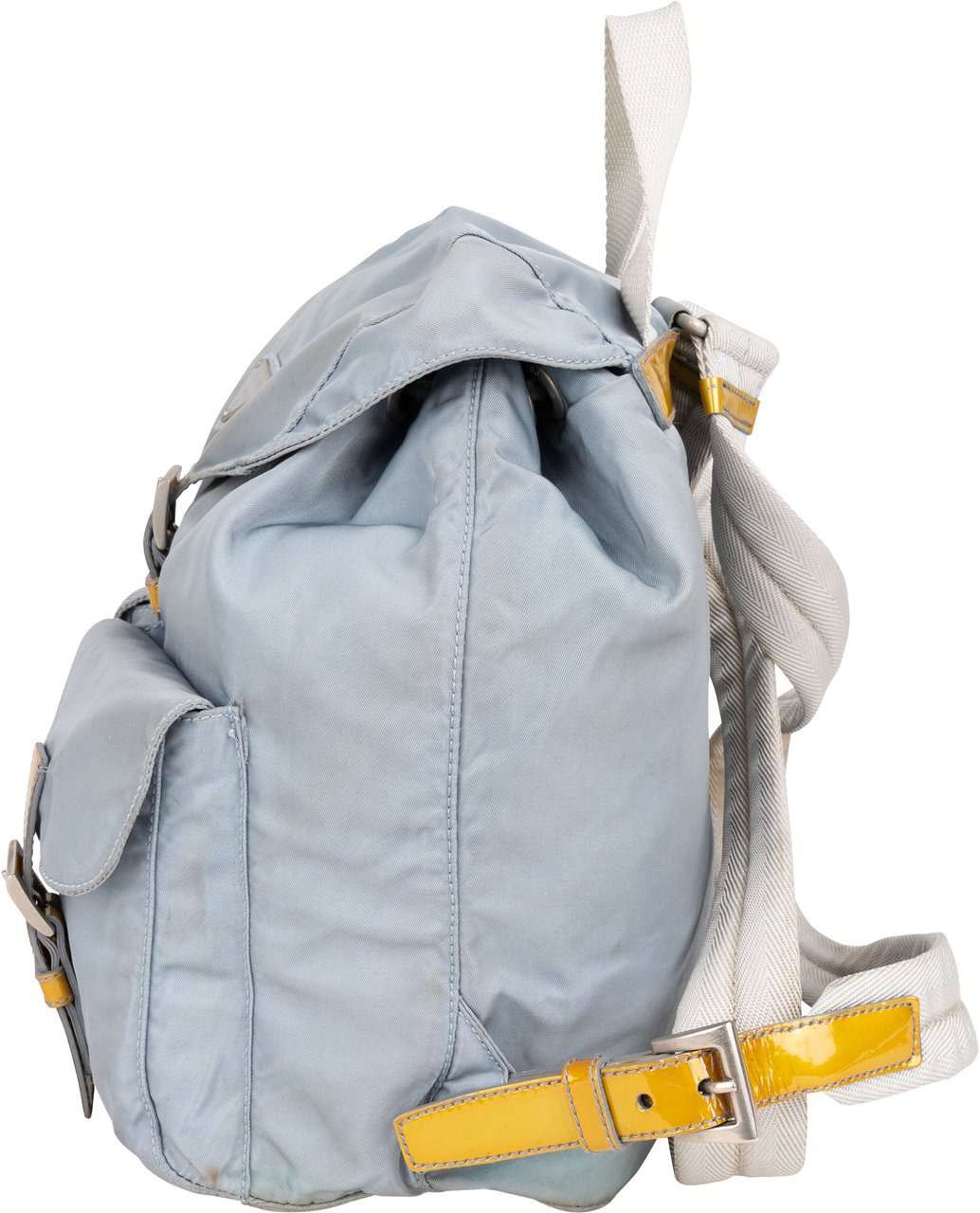 Prada Blue Nylon Triangle Backpack Blauw