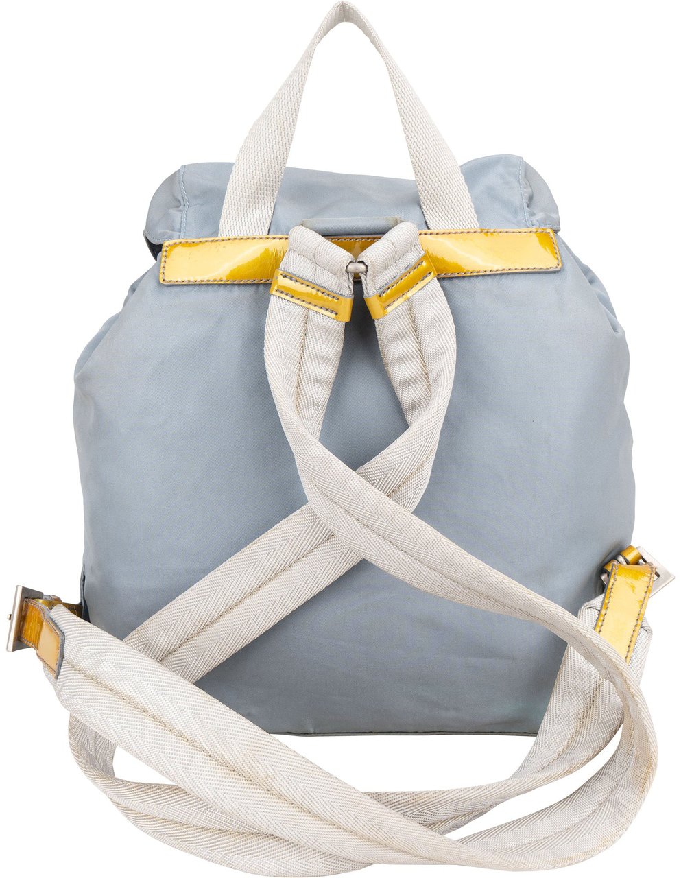 Prada Prada Blue Nylon Triangle Backpack Blauw