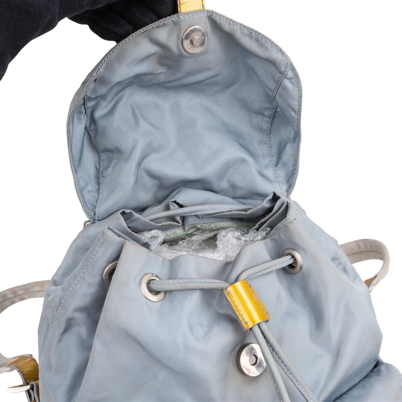 Prada Prada Blue Nylon Triangle Backpack Blauw