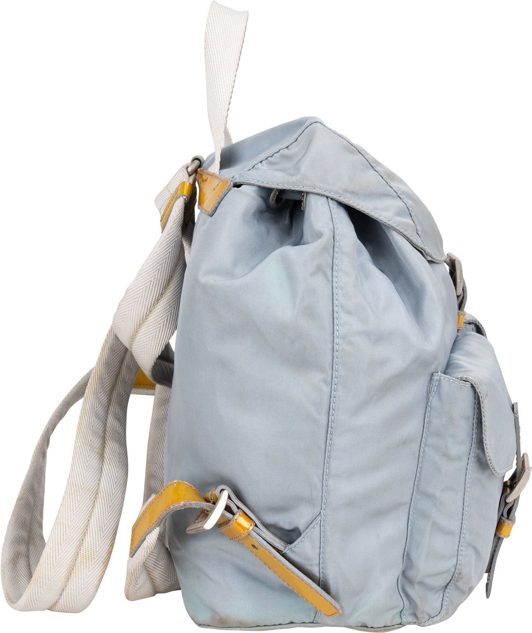 Prada Prada Blue Nylon Triangle Backpack Blauw