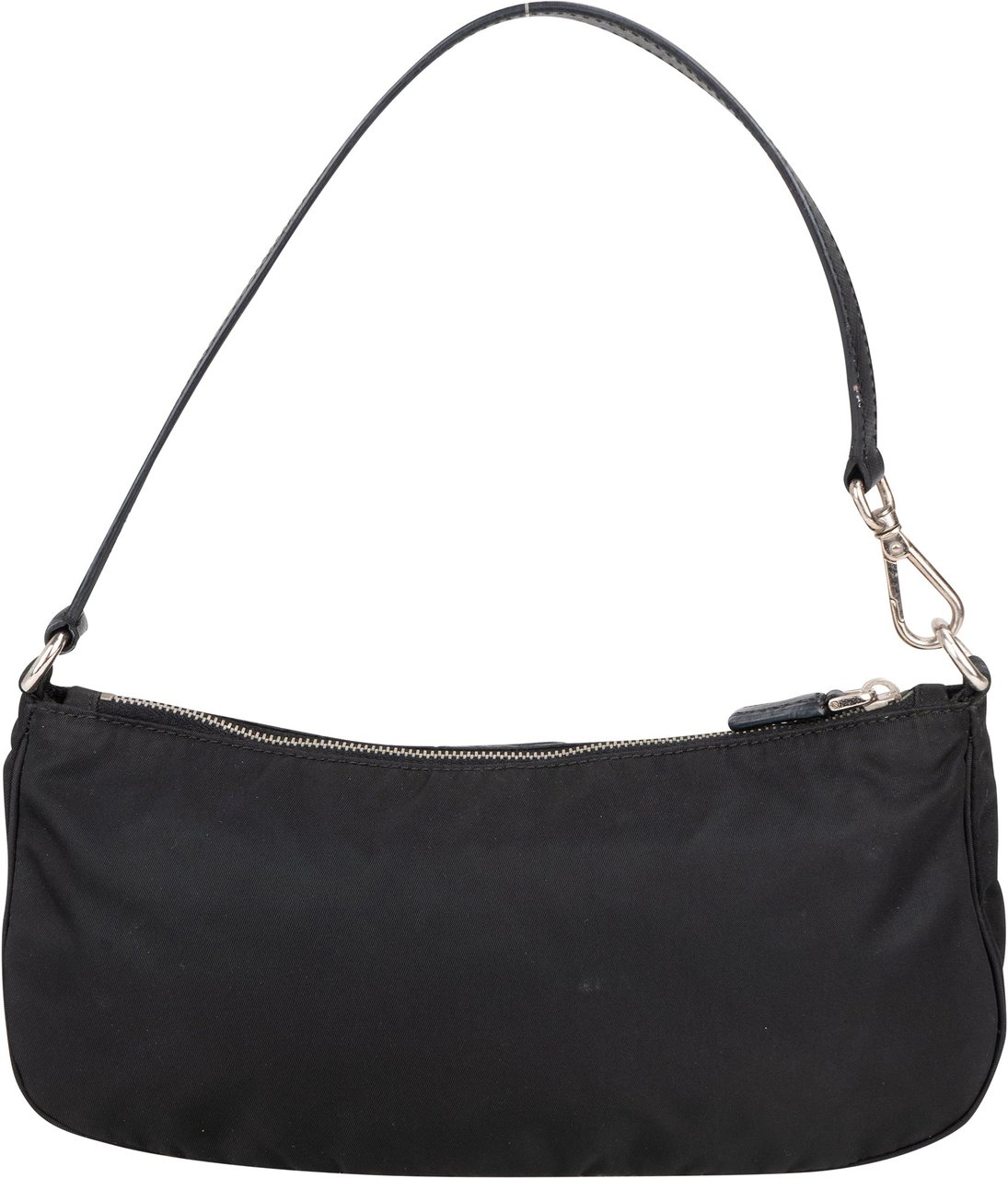 Prada Black Nylon Triangle Shoulder Bag Zwart
