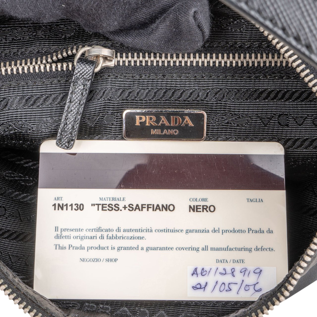 Prada Prada Black Nylon Triangle Shoulder Bag Zwart