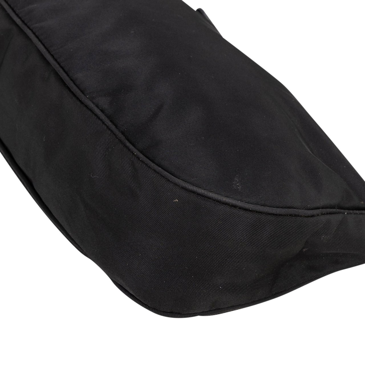 Prada Prada Black Nylon Triangle Shoulder Bag Zwart