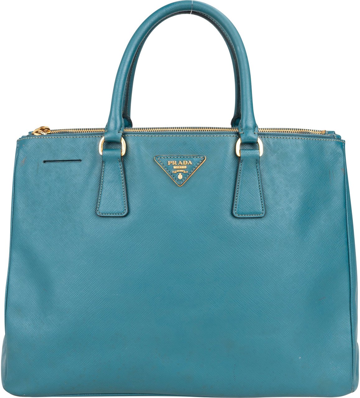 Prada Prada Blue Saffiano Leather Galleria Handbag Blauw