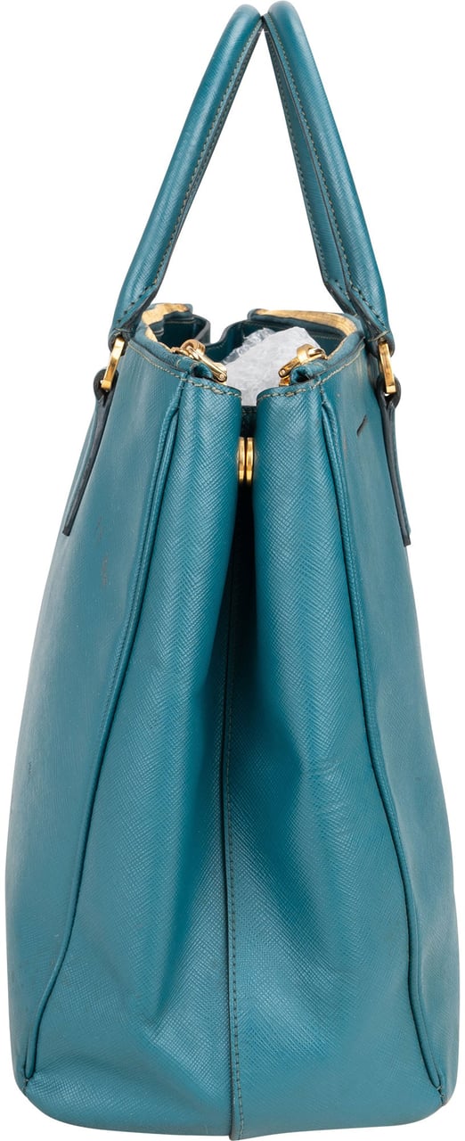 Prada Prada Blue Saffiano Leather Galleria Handbag Blauw