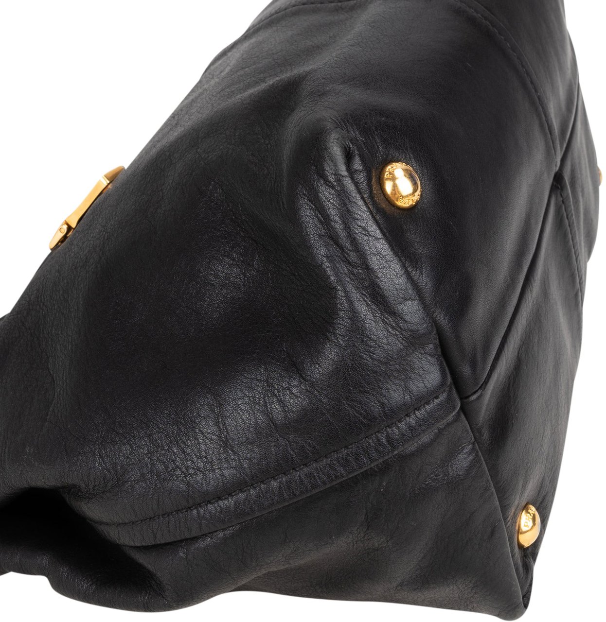 Prada Prada Black Leather City Handbag Zwart