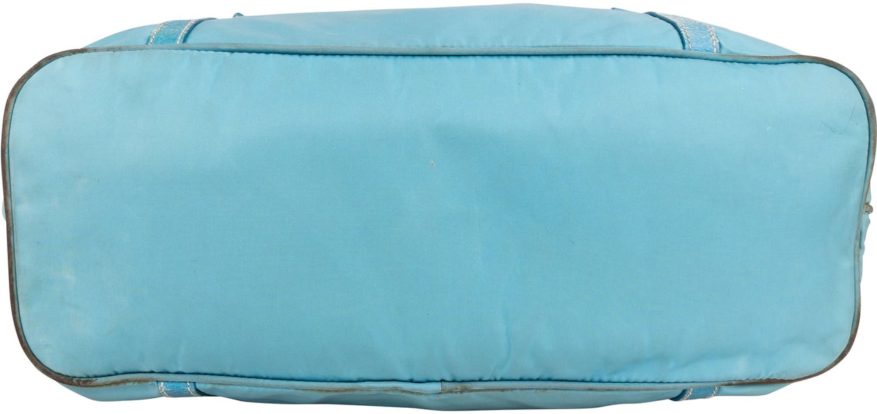 Prada Prada Blue Nylon Handbag Blauw