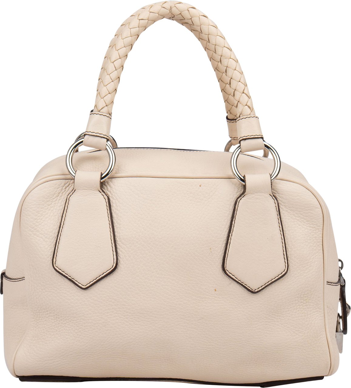 Prada Prada White Leather Handbag Wit