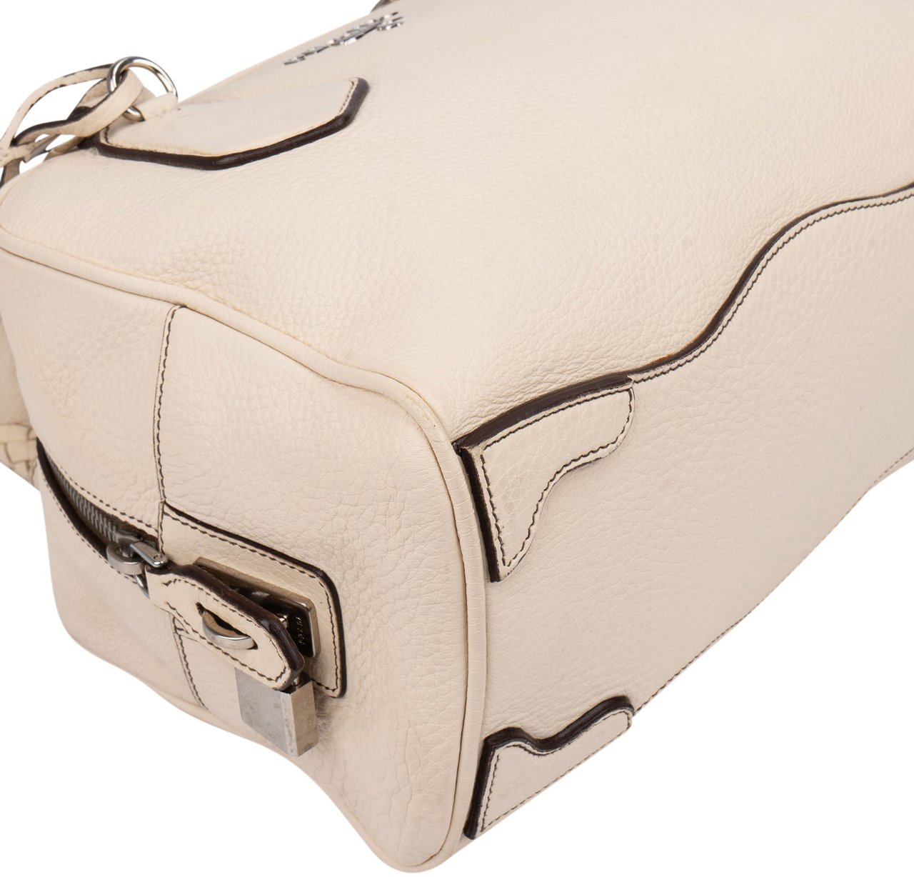 Prada Prada White Leather Handbag Wit