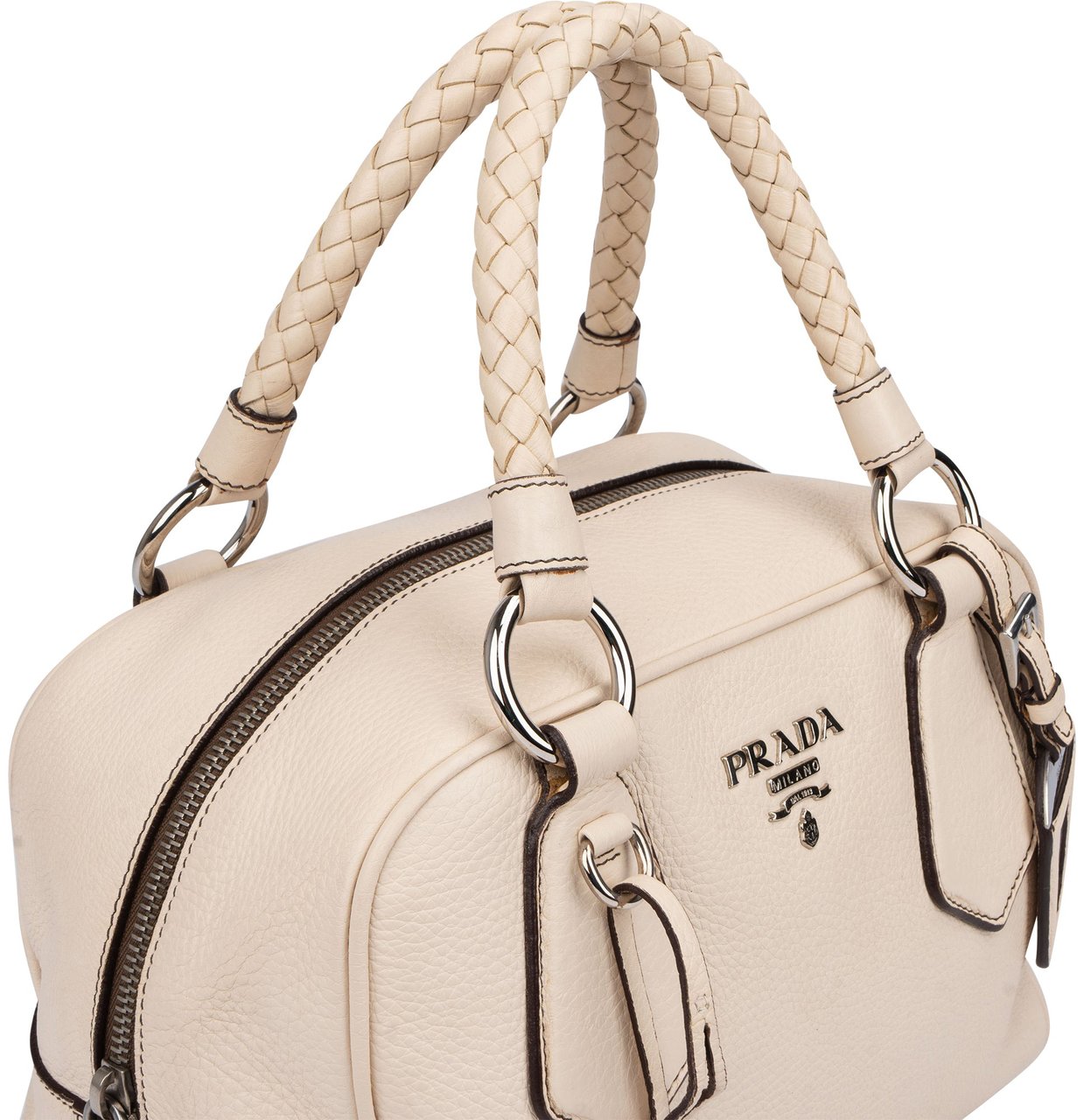 Prada Prada White Leather Handbag Wit
