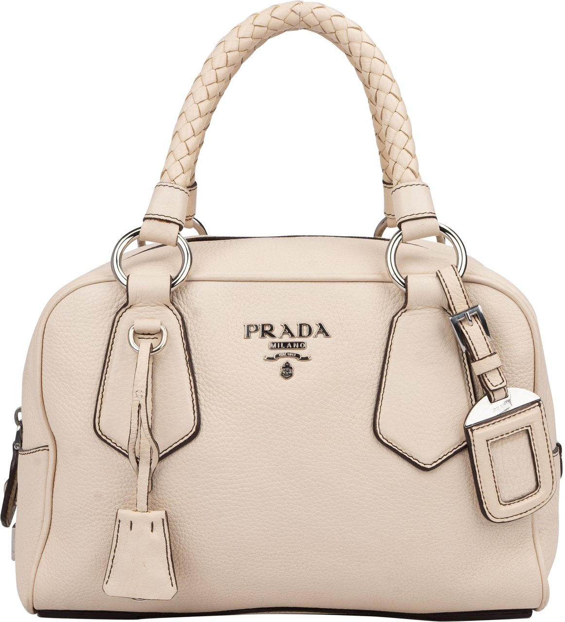 Prada Prada White Leather Handbag Wit