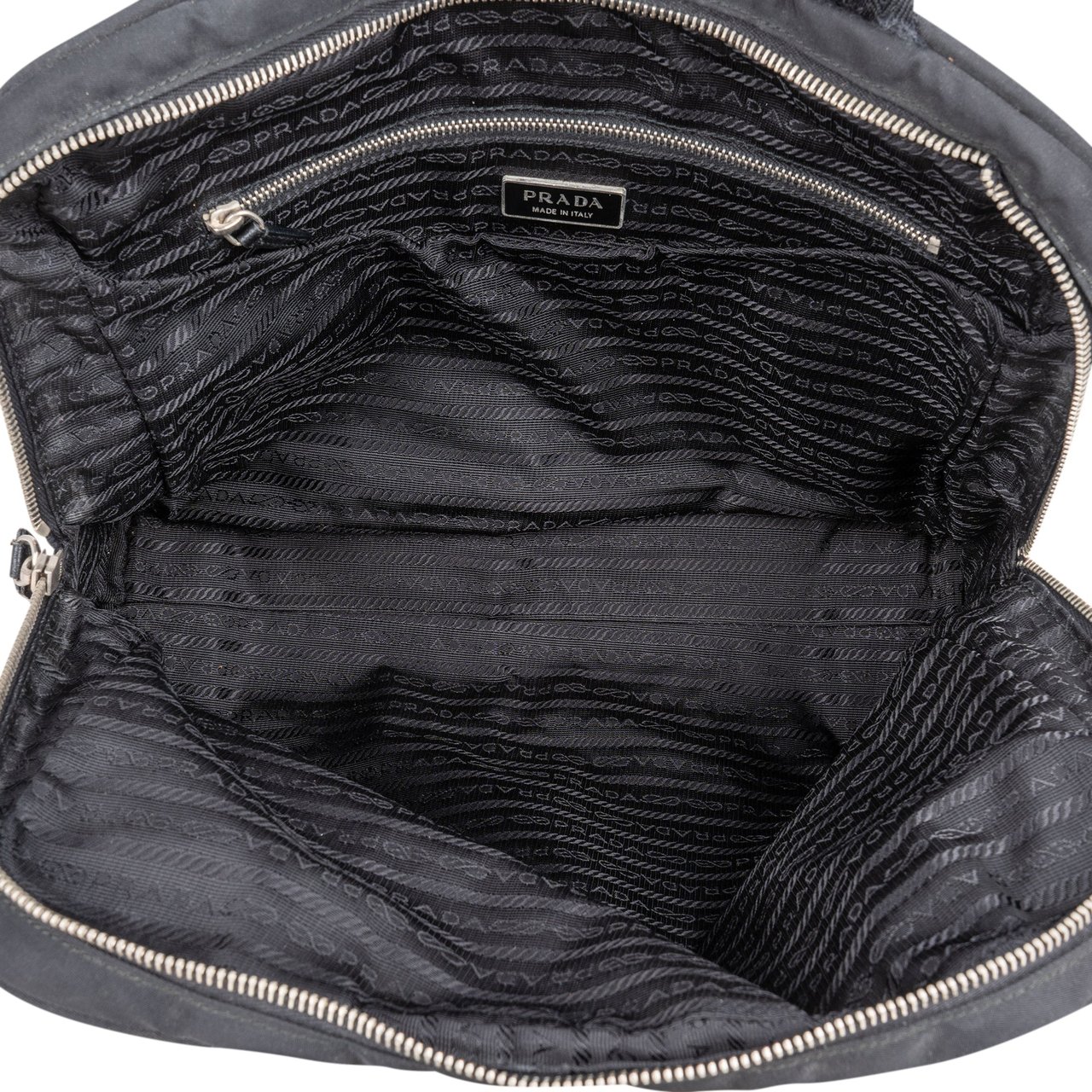 Prada Prada Black Nylon Triangle Handbag Zwart