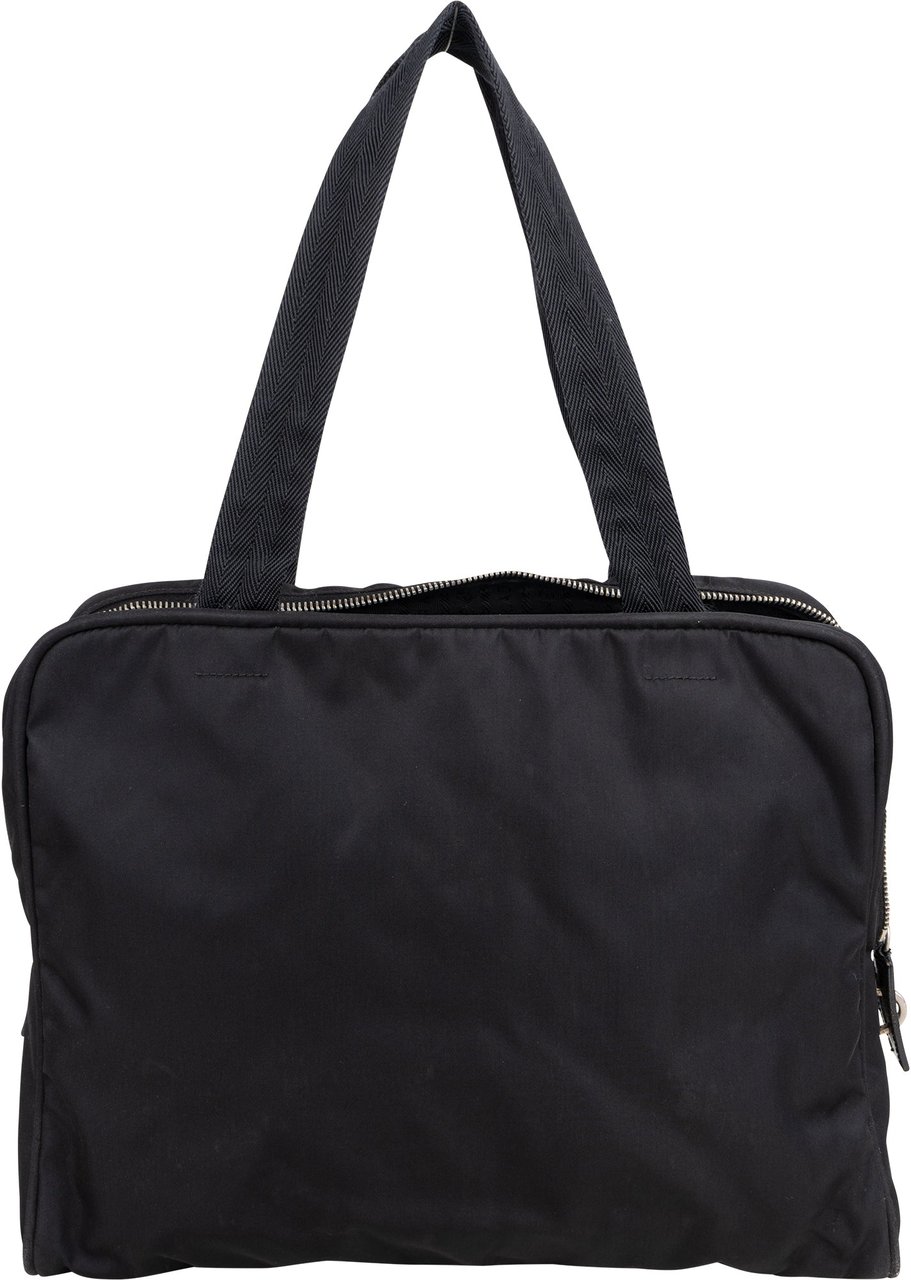 Prada Prada Black Nylon Triangle Handbag Zwart