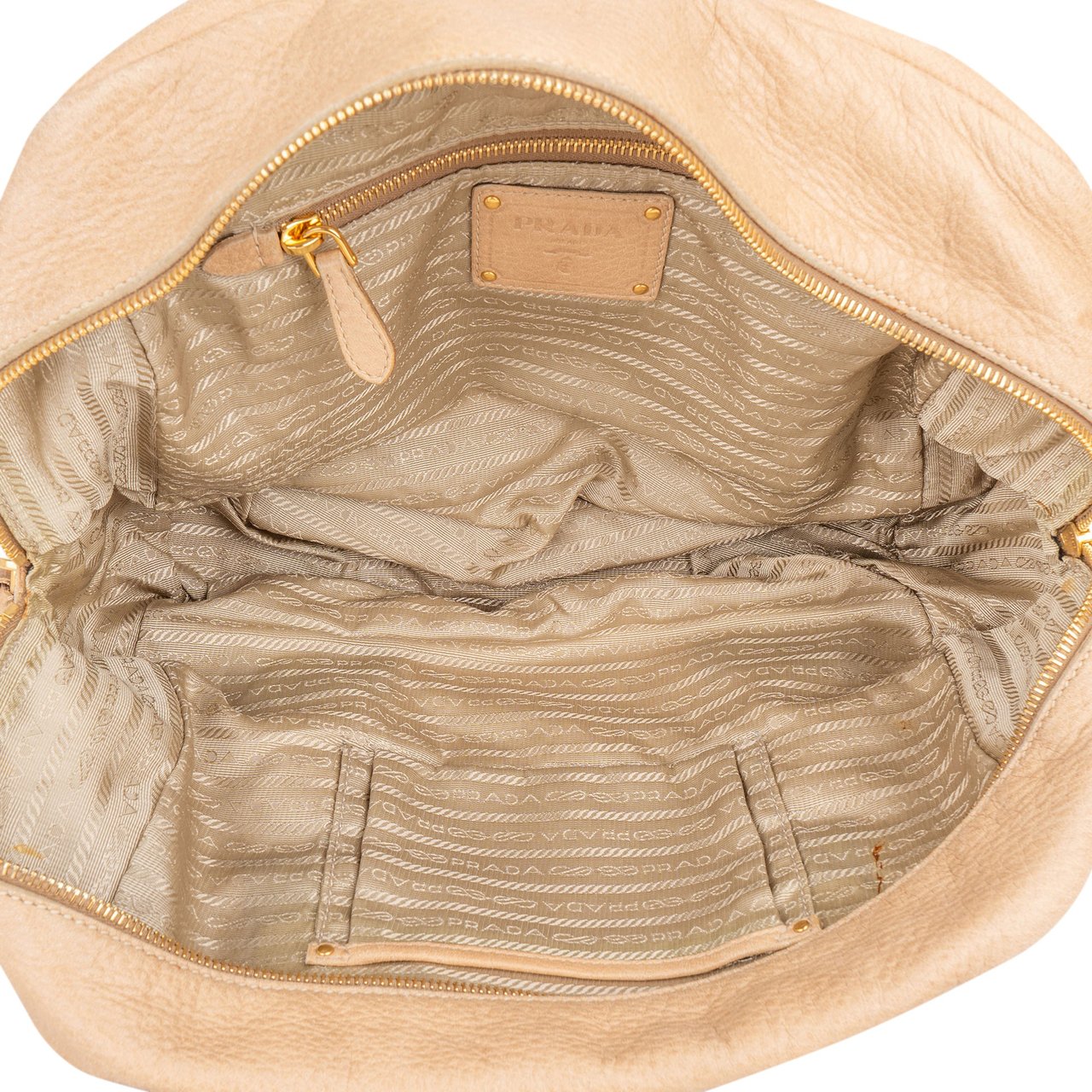Prada Deerskin City Handbag Beige