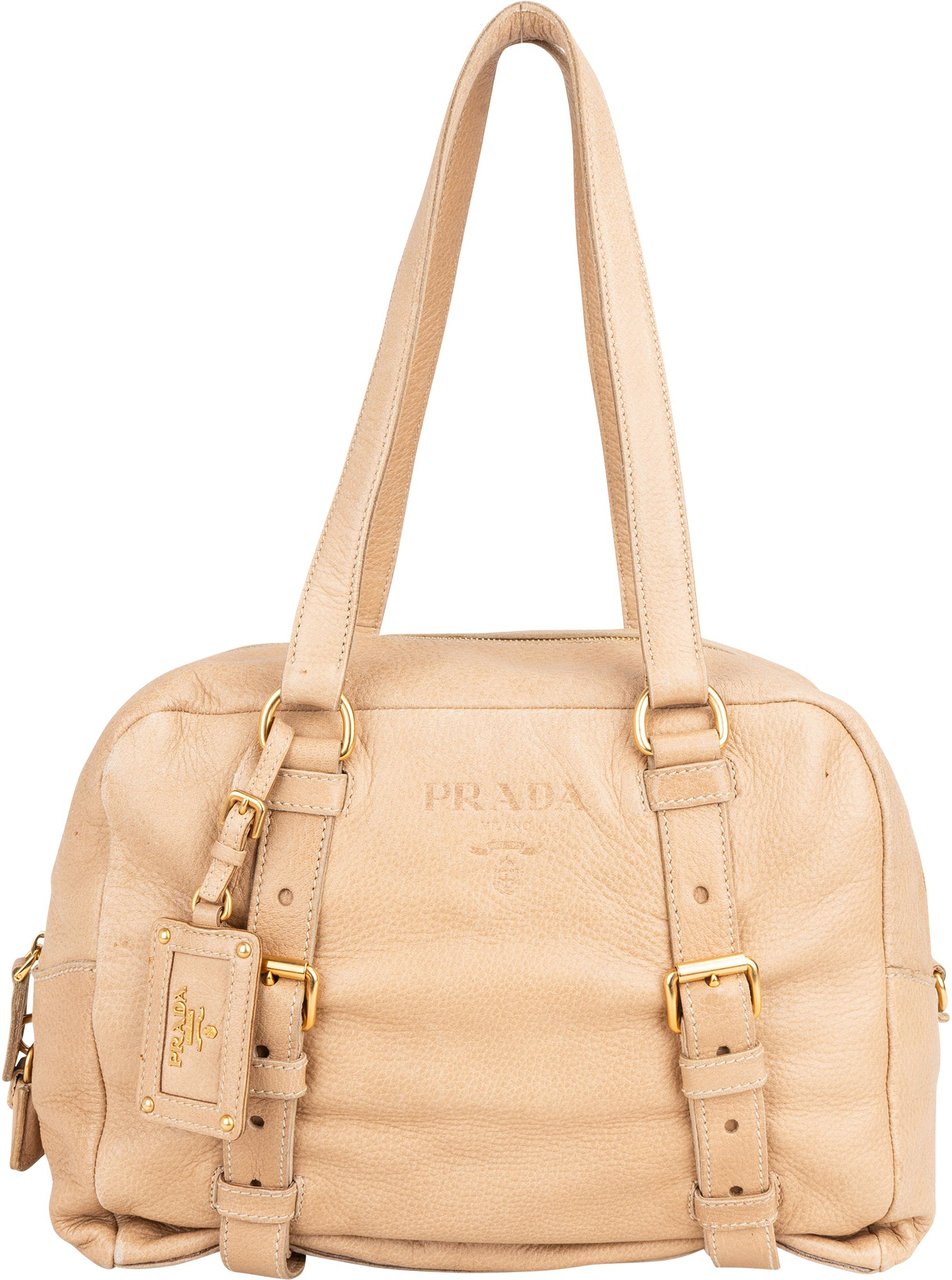 Prada Deerskin City Handbag Beige