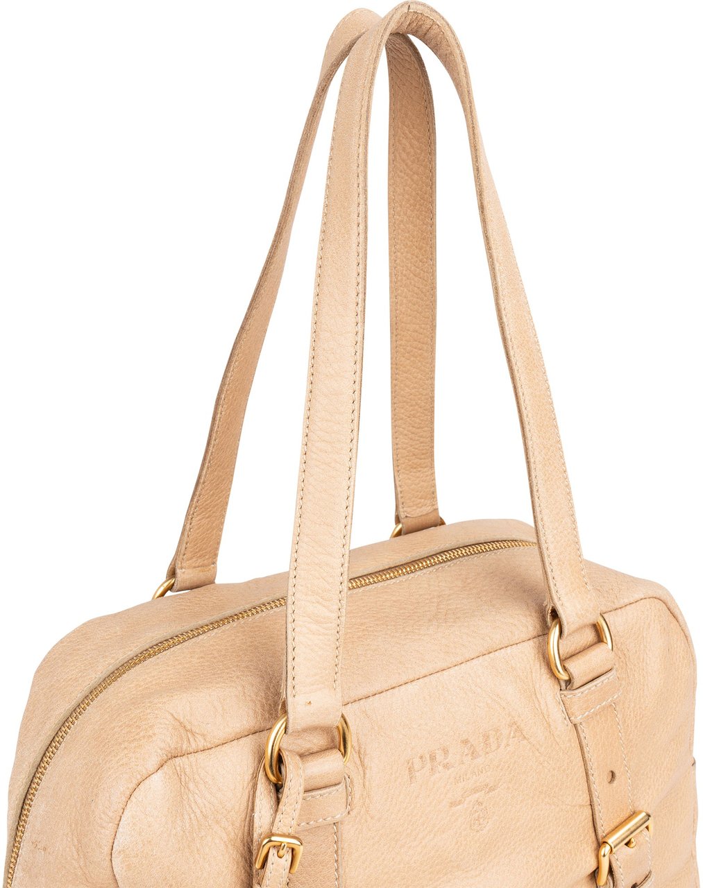 Prada Deerskin City Handbag Beige