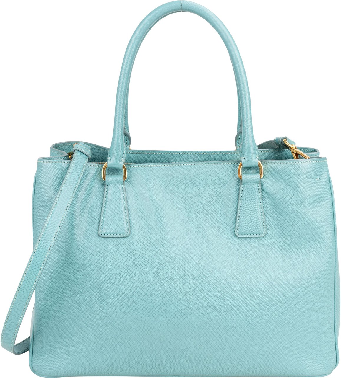 Prada Prada Turquoise Saffiano Leather Galleria Handbag Blauw