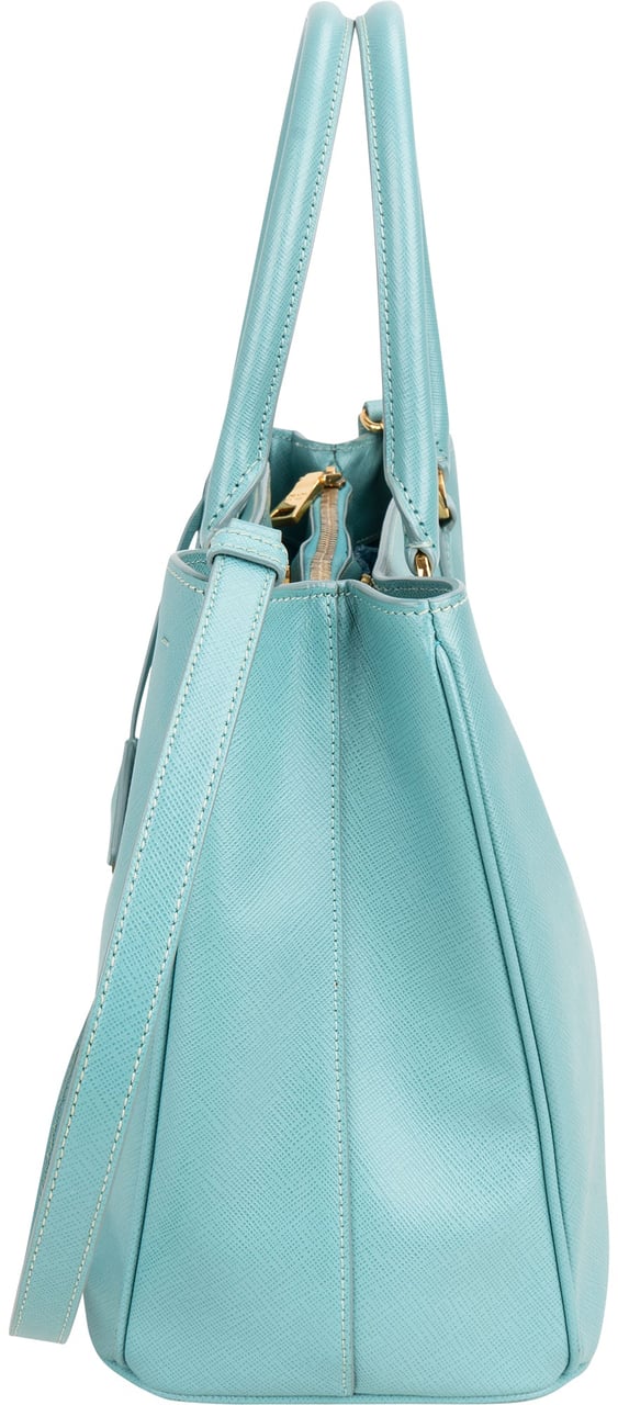 Prada Prada Turquoise Saffiano Leather Galleria Handbag Blauw