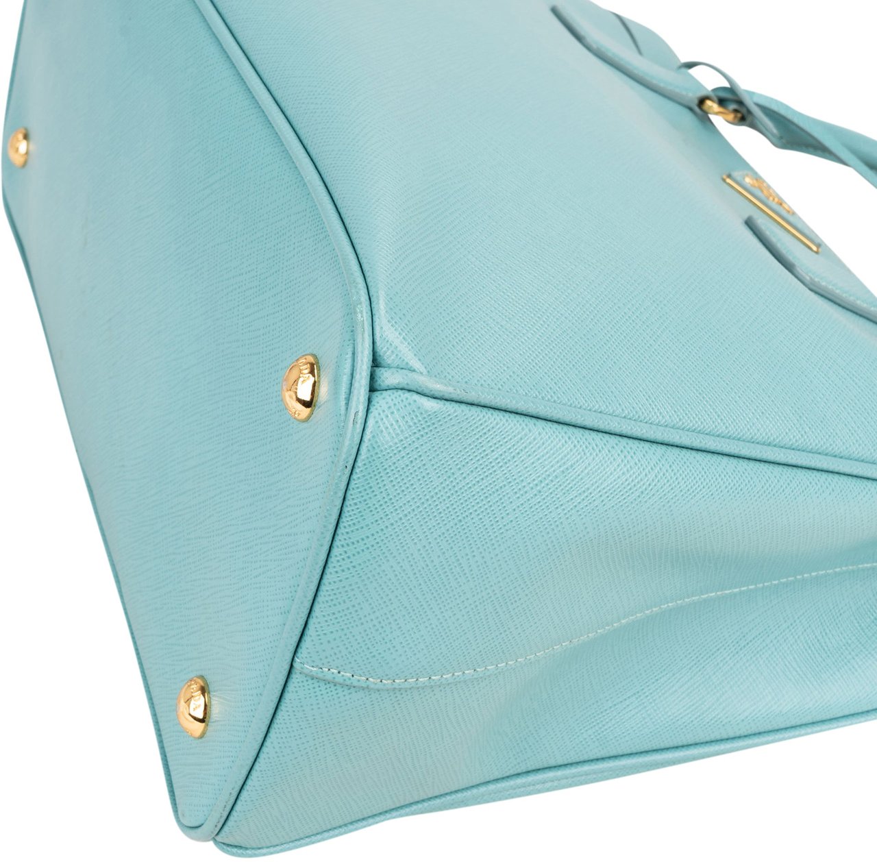 Prada Prada Turquoise Saffiano Leather Galleria Handbag Blauw