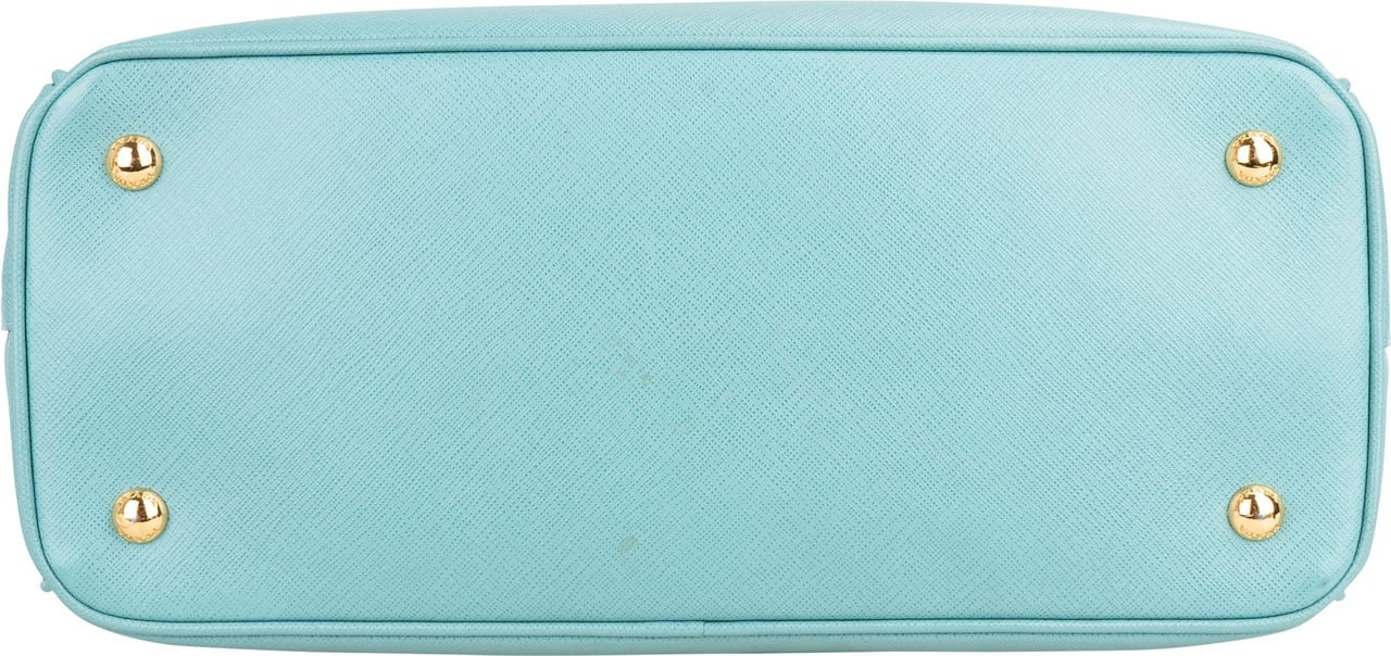Prada Prada Turquoise Saffiano Leather Galleria Handbag Blauw