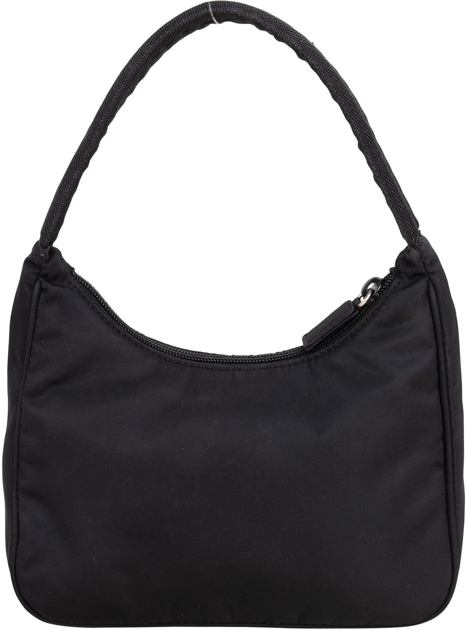 Prada Prada Black Nylon Triangle Vintage Re-Edition Handbag Zwart