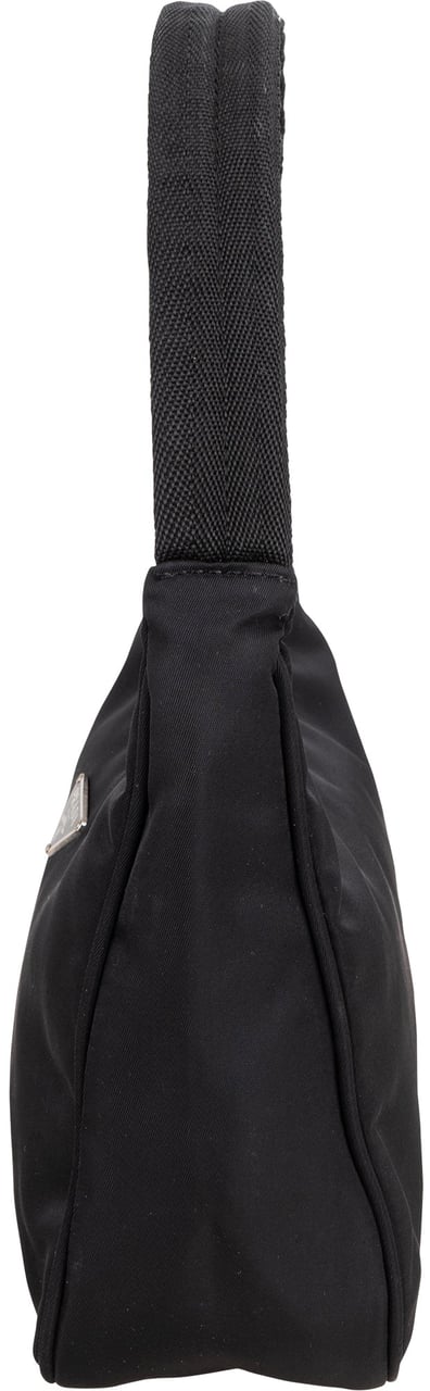 Prada Prada Black Nylon Triangle Vintage Re-Edition Handbag Zwart