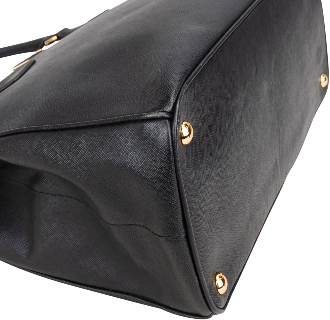 Prada Prada Black Saffiano Leather Galleria Handbag Zwart