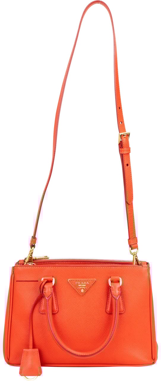 Prada Prada Saffiano Leather Galleria Handbag Oranje