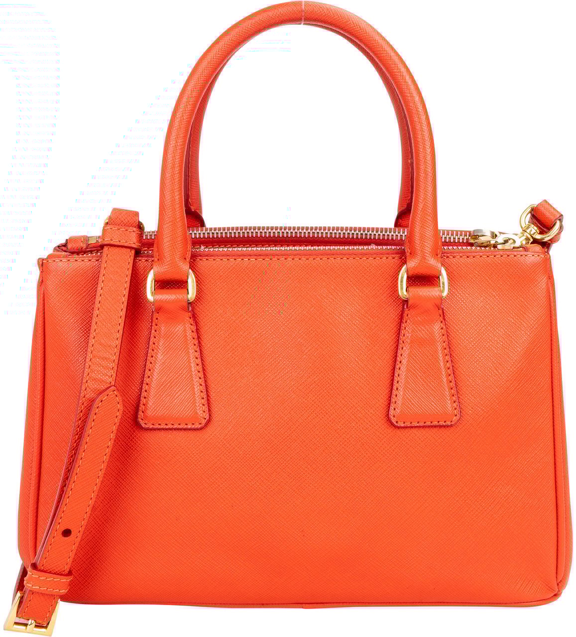 Prada Prada Saffiano Leather Galleria Handbag Oranje