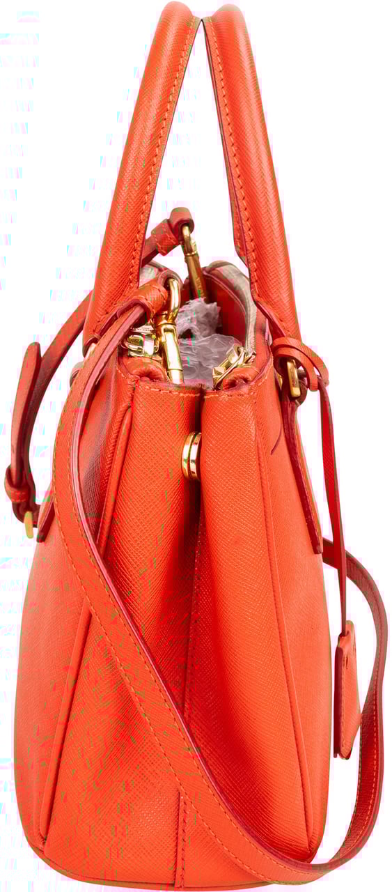 Prada Prada Saffiano Leather Galleria Handbag Oranje