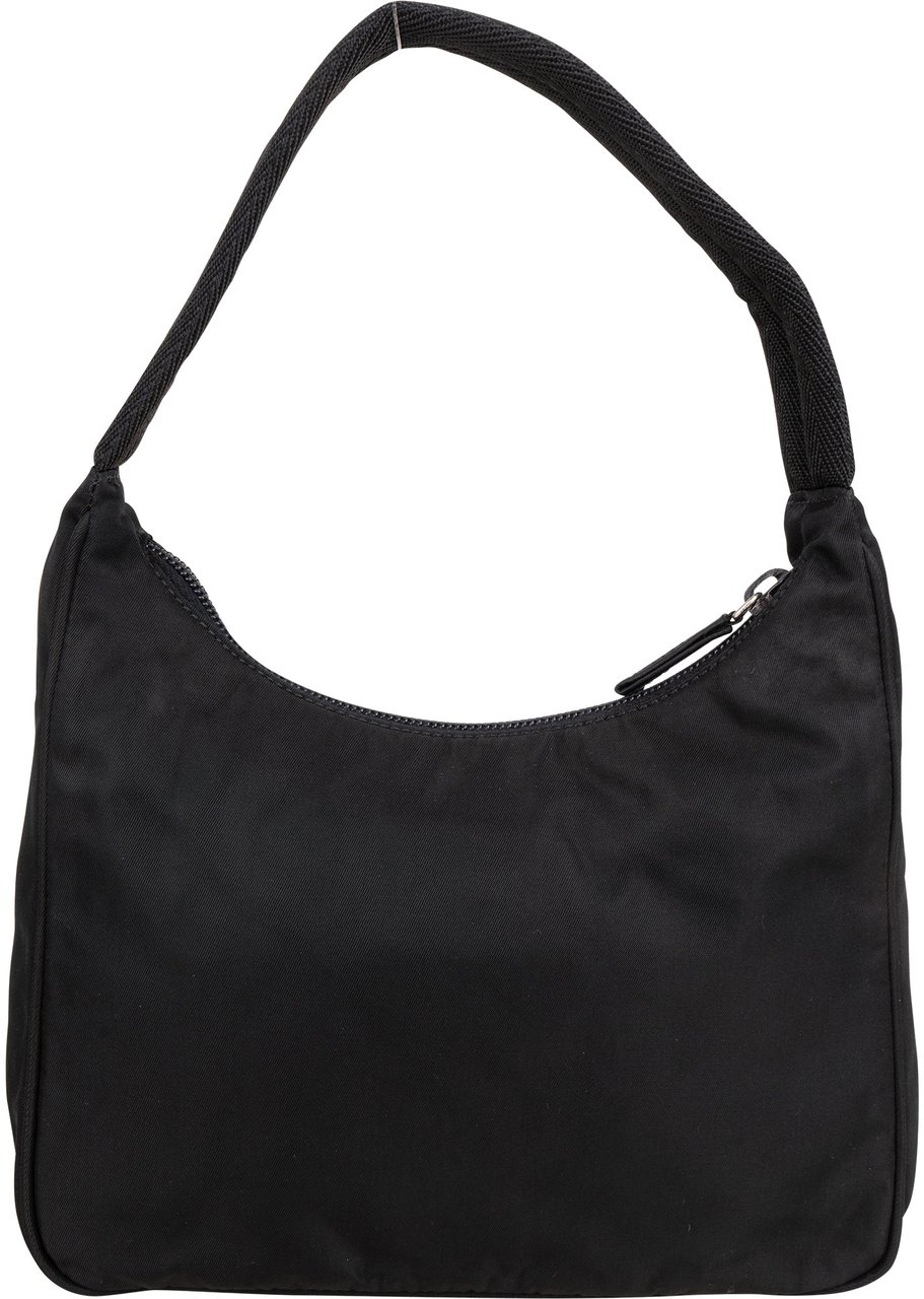 Prada Prada Black Nylon Triangle Vintage Re-Edition Handbag Zwart