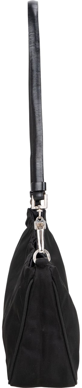 Prada Prada Black Nylon Triangle Shoulder Bag Zwart