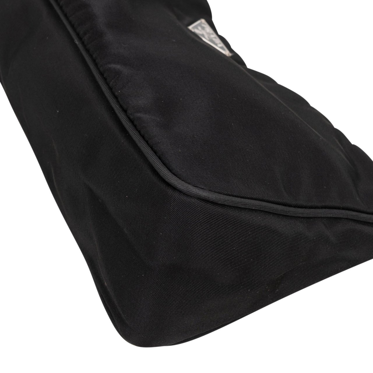 Prada Black Nylon Triangle Shoulder Bag Zwart